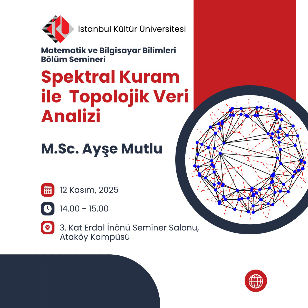 \"Matematik ve Bilgisayar Bilimleri Bölüm Semineri: Sepktral Kuram ile Topolojik Veri Analizi\"